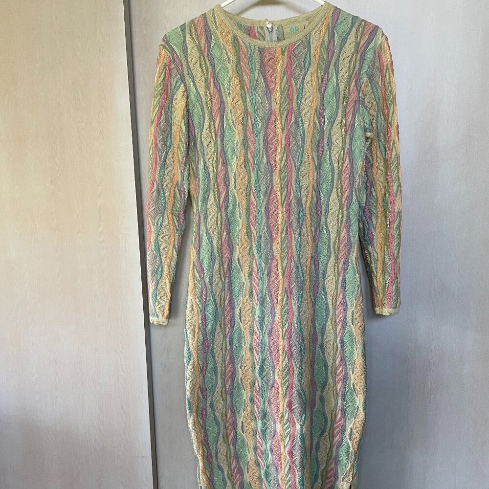 Coogi Long Sleeve Multi Color Sweater Dress